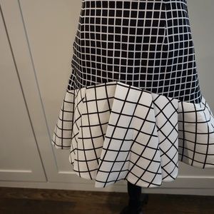 NWT black and white mini pleated skirt
